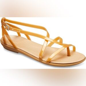 ⭐️CROCS ISABELLA GOLD GLADIATOR, size 10, EUC